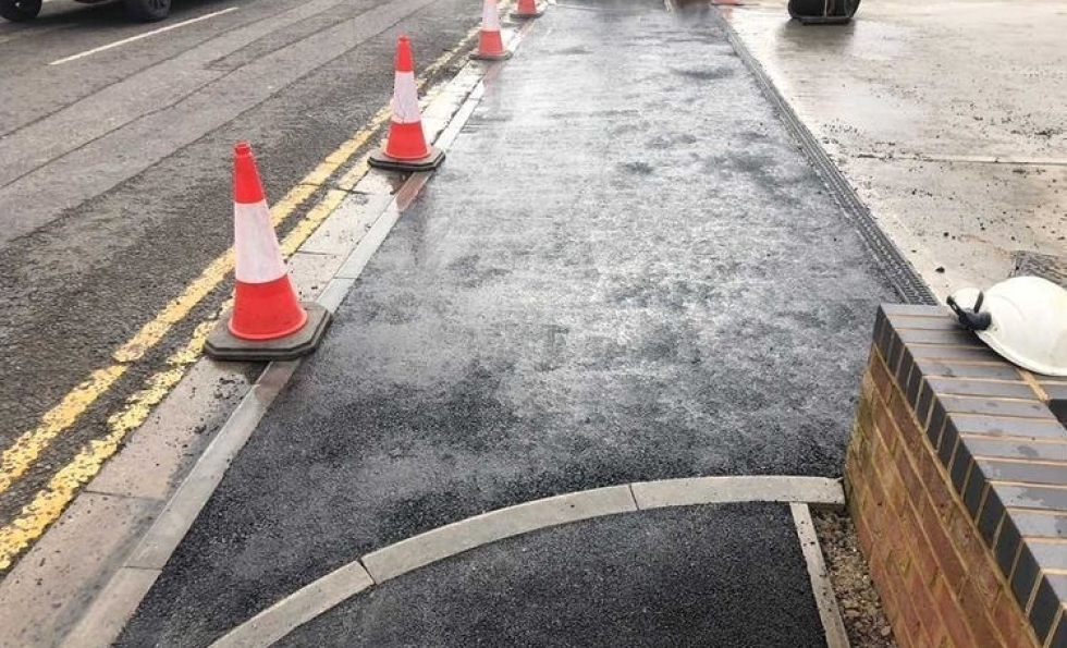 Dropped kerb installation for a driveway in Hampshire