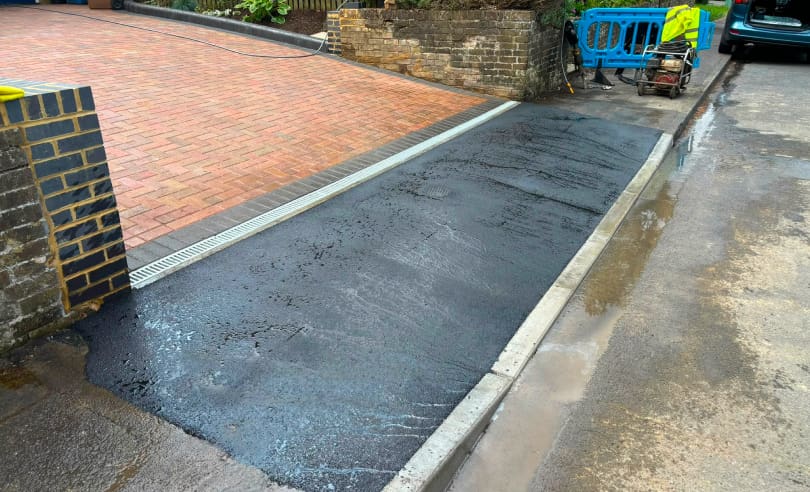 Drop kerb installation for a new driveway access point